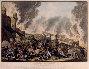 1812 年 9 月 15 日莫斯科被焚。法国大军团（Grande Armee）进攻俄罗斯城市（拿破仑战争）