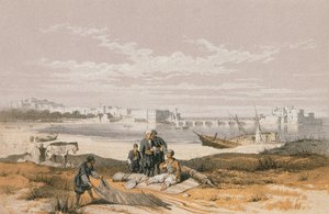 Sidon（赛义德）的视图。由Stelzner蚀刻 -  Steinkopk JF Editore 作者 约翰·马丁·伯纳兹（Johann Martin Bernatz）