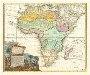 约翰-马蒂亚斯-哈斯绘制的 1737 年非洲地图 作者 约翰马蒂亚斯兔子