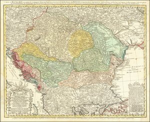 1744 年约翰-马蒂亚斯-哈斯绘制的以匈牙利王国为中心的巴尔干半岛地图 作者 约翰马蒂亚斯兔子