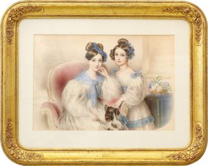 大公爵夫人的双重肖像玛丽亚·特蕾莎（Maria Theresa）1816-1867和玛丽亚·卡洛琳（Maria Karoline）1825-1915、1832年。