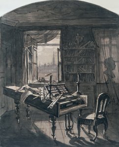 1827年，在他去世时的贝多芬房间