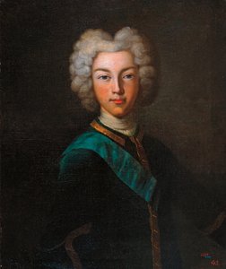 Portrait du tsar Pierre II de Russie (1715-1730) (俄罗斯沙皇彼得二世肖像) - Peinture de Johann Paul Luedden (Ludden) (?-1739), huile sur toile, fin 1720 - State Open air Museum Pavlovsk Palace, Saint Petersburg (Russie) 作者 约翰·保罗（卒于 1739 年）吕登