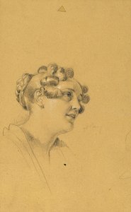 为 "弗兰茨一世皇帝重病后皇室夫妇出宫 "所作的女性肖像研究 作者 约翰·彼得·克拉夫特