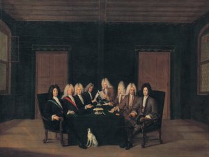 法语：  Les emissaires au traité de Bade en septembre 1714 1714 年 9 月 7 日巴登和平大会的使者