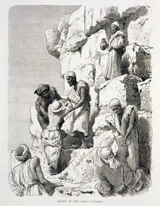 19世纪的大金字塔上升（在纸上雕刻） 作者 约翰·鲁道夫·约翰·胡贝尔