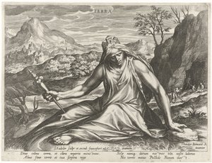 地球女神西布莉的化身 Terra（对象上的标题） 作为神话人物的四元素（系列标题） 作者 约翰·萨德勒（一）