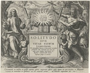 基督和施洗约翰
男性隐士（丛书名）
Solitudo Sive Vitae Patrum Eremicolarum（系列标题）
Solitvdo Sive Vitae Patrvm Eremicolarum（文物上的系列名称） 作者 约翰·萨德勒（一）