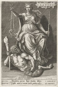 理性（Ratio）战胜暴力（Violentia）
比率（物体上的标题）
美德战胜恶习（系列标题） 作者 约翰·萨德勒（一）