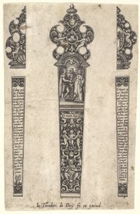 纪念结婚的刀柄设计。 1580-1600。 作者 约翰·西奥多·德·布里