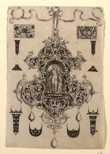 图版 4，选自八幅以红衣主教美德为主题的吊坠设计系列 作者 约翰·西奥多·德·布里