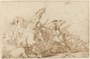 东方骑兵和士兵之间的战斗，1636年。