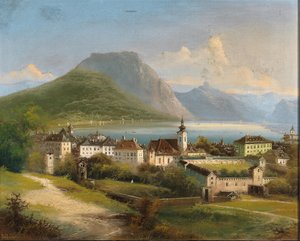 约翰-威廉-扬科夫斯基的格蒙登之景 作者 约翰·威廉·扬科夫斯基