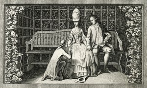 《少年维特之烦恼》，版画灵感源自约翰·沃尔夫冈·冯·歌德（Johann Wolfgang von Goethe，1749-1832 年）的小说，德国，十八世纪