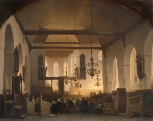 乌得勒支 Geertekerk 内部的圣餐庆祝活动