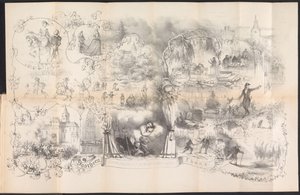 莱顿学生年鉴中的漫画，1856 年
化妆舞会之夜的梦境图像（标题在实物上）