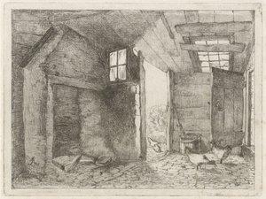 有鸡的谷仓 作者 Johannes Everhardus Rijnboutt