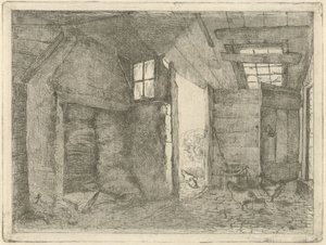 有鸡的谷仓 作者 Johannes Everhardus Rijnboutt