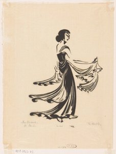 De dans（实物上的原标题）
Javaansche danseres（实物上的原系列名称） 作者 Johannes Frederik Engelbert 十克洛斯特（艺术家签名）