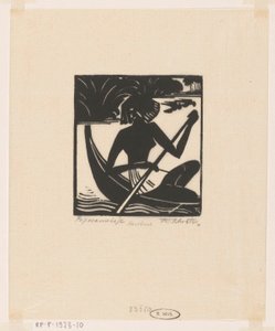 Papoeameisje （物品上的原标题） 作者 Johannes Frederik Engelbert 十克洛斯特（艺术家签名）