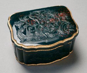 鼻烟盒，由卡尔·古斯塔夫·克林斯泰特（Carl Gustav Klingstedt，1657-1734）绘，约1750年（金刻石雕） 作者 约翰内斯·乔治（牛津）牛d