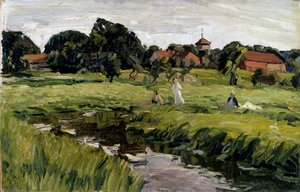 小河边的孩子》，19世纪末或20世纪。   作者 约翰内斯·汉施