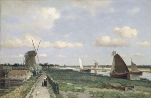 Trekvliet运河的看法在海牙附近的，1870年
