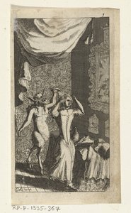 傲慢的魔鬼
Simon de Vries 的书籍插图，《统治和服务于 Hedendaeghsche Dienstmaegden 的七位 Duyvelen》，阿姆斯特丹，1682 年 作者 Johannes Jacobsz van den Aveele