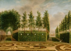 一个正式的花园，1766年 作者 约翰尼斯·詹森（Johannes Janson）