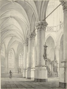 代尔夫特新教堂内景 作者 约翰尼斯·杰格威斯（Johannes Jelgerhuis）
