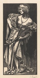 琵琶女 作者 Johannes Josephus Aarts（艺术家签名）