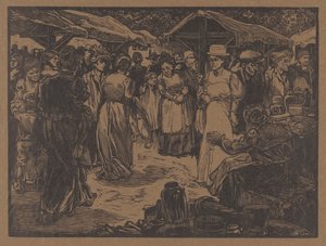 男性和女性的市场场景 作者 约翰内斯·约瑟夫斯·阿尔茨