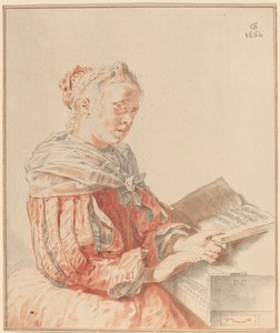 键盘前的年轻女孩，1767年。