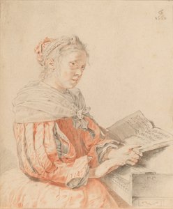键盘前的年轻女孩，1767年。