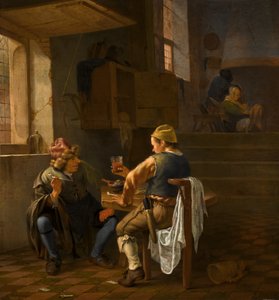 农民抽烟喝酒的酒馆场景 作者 约翰尼斯·纳图斯（Johannes Natus）