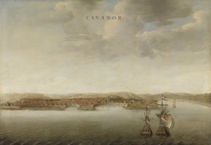Cannanore看法马拉巴尔海岸的在印度，c.1662-3