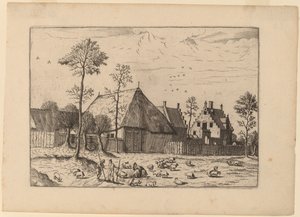 带别墅的棚子 作者 Johannes 和 Lucas van Doetechum 在《小景观大师》之后