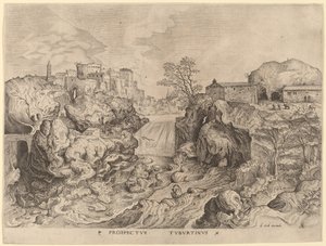 泰伯丁努斯的前景（台伯河的景色） 作者 Johannes 和 Lucas van Doetechum 在老彼得·勃鲁盖尔之后