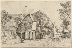 有抽水井的村道 作者 Johannes 和 Lucas van Doetechum 在小景观大师之后