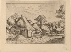 有抽水井的农家院 作者 Johannes van Doetechum，长老和卢卡斯