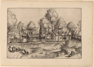 带教堂的乡村 作者 Johannes van Doetechum，长老和卢卡斯