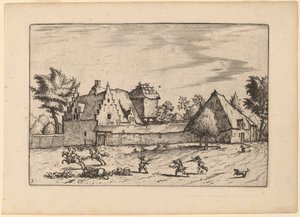 法院中的农场 作者 Johannes van Doetechum，长老和卢卡斯