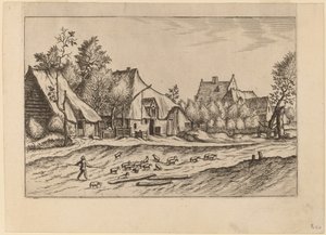 村庄里的农场 作者 Johannes van Doetechum，长老和卢卡斯