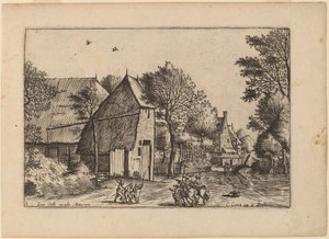 带抽水井的村道 作者 Johannes van Doetechum，长老和卢卡斯