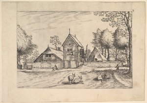 农庄，奶牛和牧民，来自Praediorum villarum et rusticar...，约1559-61。
