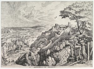 荒野中的圣杰罗姆 S. Hieronymus in Deserto出自《大型风景画》，约1555-56年。
