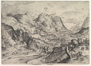狡猾的捕鸟人Insidiosus auceps来自《大型景观》，约1555-56年。