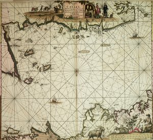 卡奈尔河的帕斯-卡尔特（Pas-caert），位于英格兰特（Englandt）和弗朗克里克（Vranckryck）之间，从普莱穆延（Pleymuyen）到索林格（Sorlinges），以及从波特比梅尔（Portbimel）到海桑特（Heyssant
