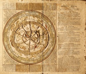 由荷兰制图师 Johannes van Keulen（1654-1715 年）制作的天体平面。 星座被表示出来，移动圆圈可以根据一年中的月份跟踪星星的位置。 巴塞罗那。 巴塞罗那海事博物馆