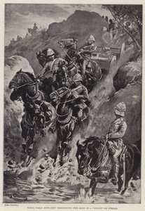Natal Field Artillery descending the Bank of a "Spruit" or Stream (litho) 作者 约翰（后）查尔顿